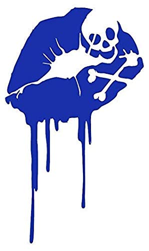 Win Stickers & Decals Dripping KISS Death - Brilliant Blue Dye Cut Decal for Cars, Bumpers, Windows, Notebooks, Laptops, Motorcycles, and More