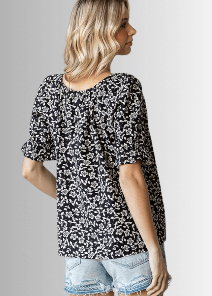 Carolina Women's Off The Shoulder Floral Print Blouse - Summer Boho Chic Tops for Beach Vacation & Date Night Outfits
