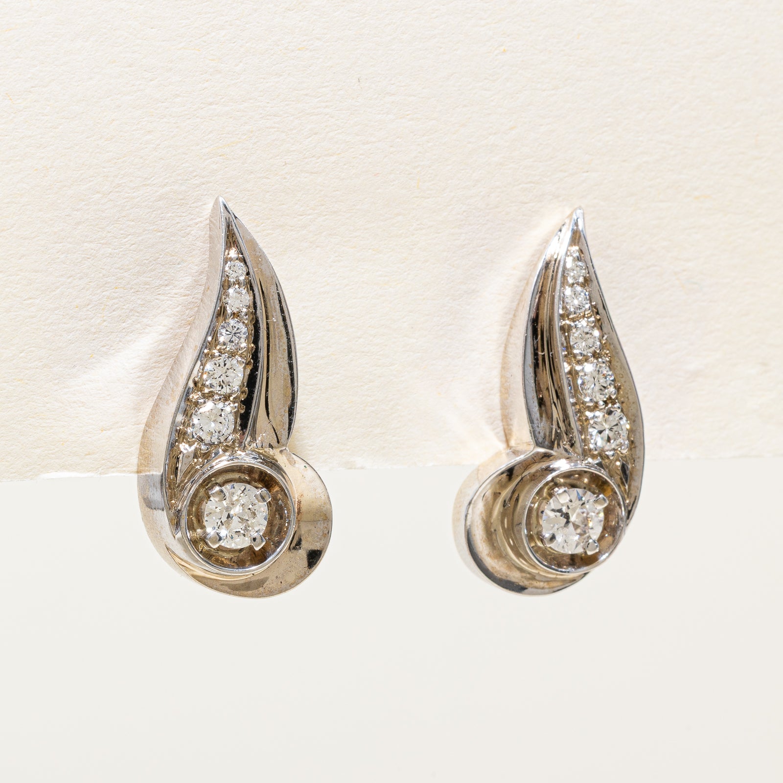 1.28ctw Pave Set Diamond Clip-On Earrings for Women – Elegant & Sparkling Non-Pierced Ear Jewelry for Parties, Weddings & Special Occasions