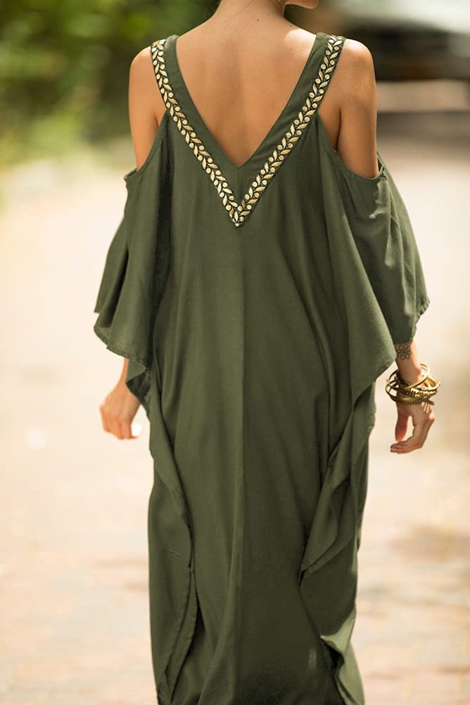 Senan Women's Turkish Kaftan - Loose Beach Cover Up, Bikini Dress, Maxi Tunic for Summer Vacation & Poolside Relaxation