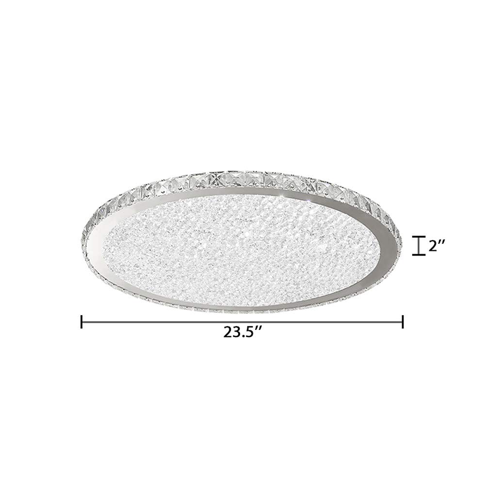 Luxury Modern Crystal Round LED Flush Mount Ceiling Light - 23.5