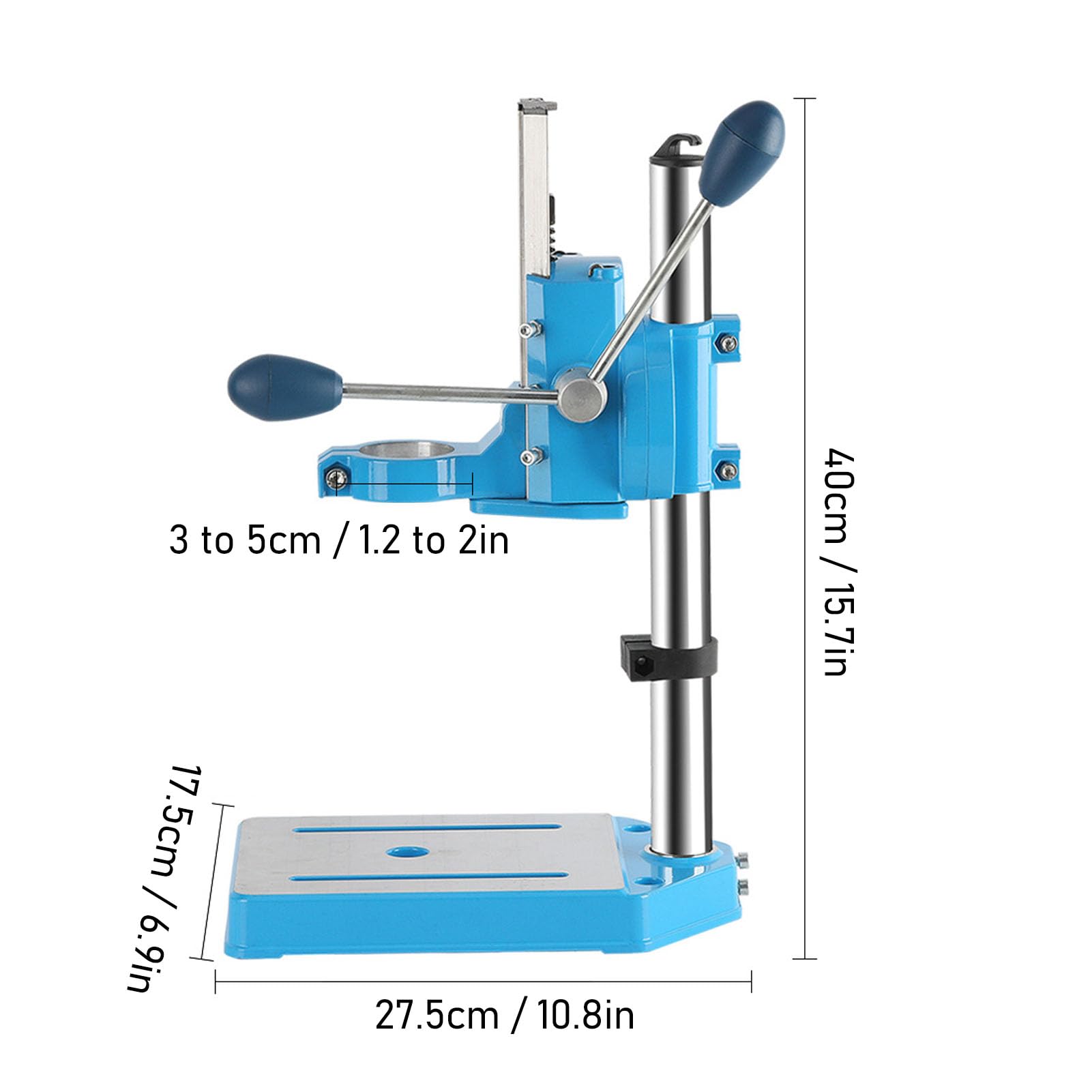 Heavy Duty Electric Drill Stand - Adjustable Floor Drill Press Table with Rotatable Base & Clamp for Precision Drilling | Perfect for Woodworking, Metalworking & DIY Repair Projects