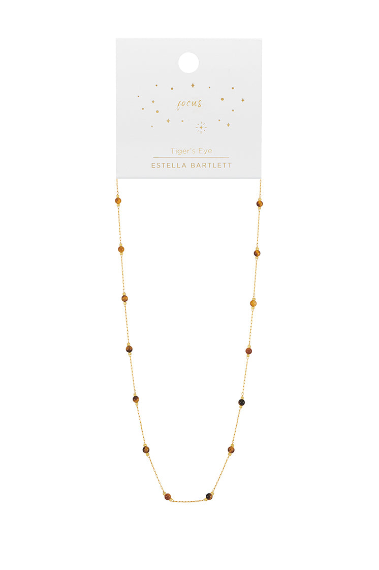 Healing Tigers Eye Gemstone Bead Necklace for Women - Natural Stone Jewelry for Stress Relief & Positive Energy - Perfect for Meditation, Yoga & Spiritual Healing