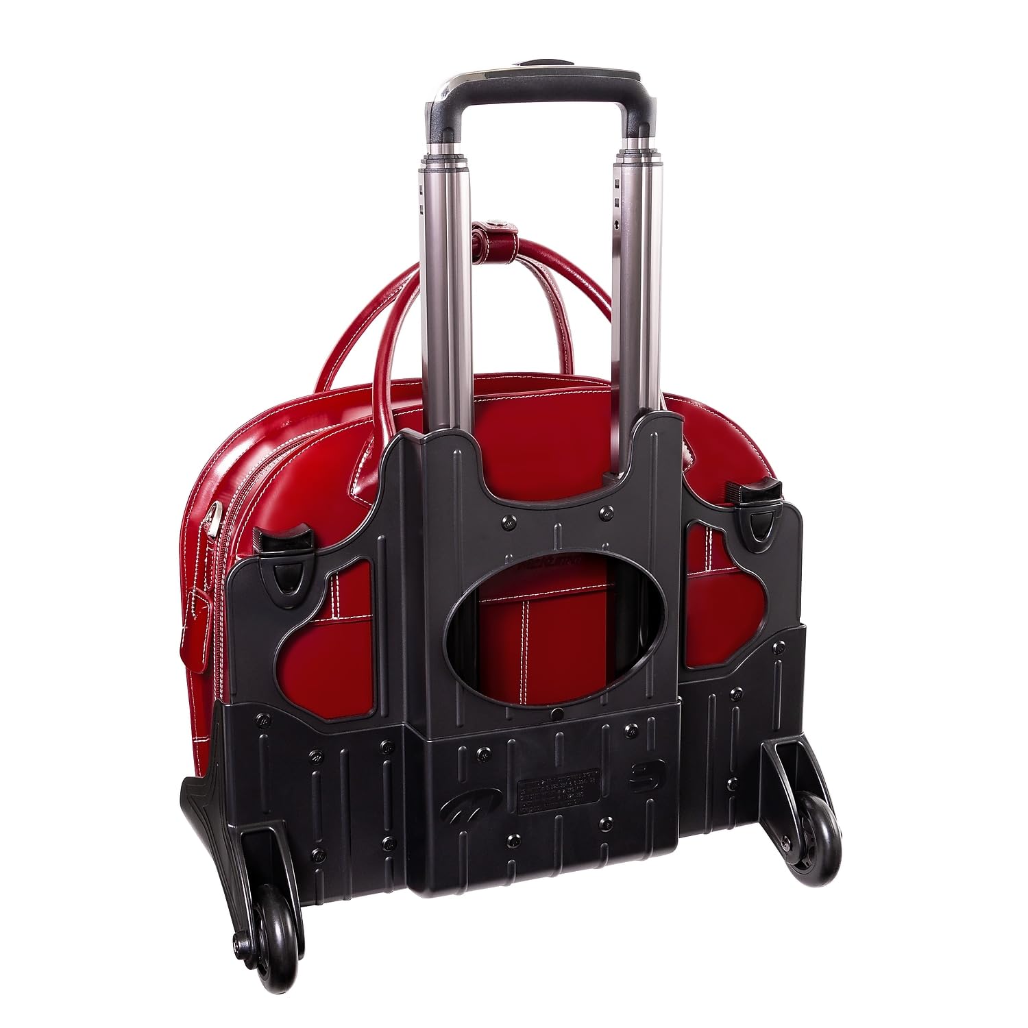 McKlein W Series Red Leather Laptop Rolling Briefcase 94366 - Professional Business Travel Carry-On for Work & Office Commute