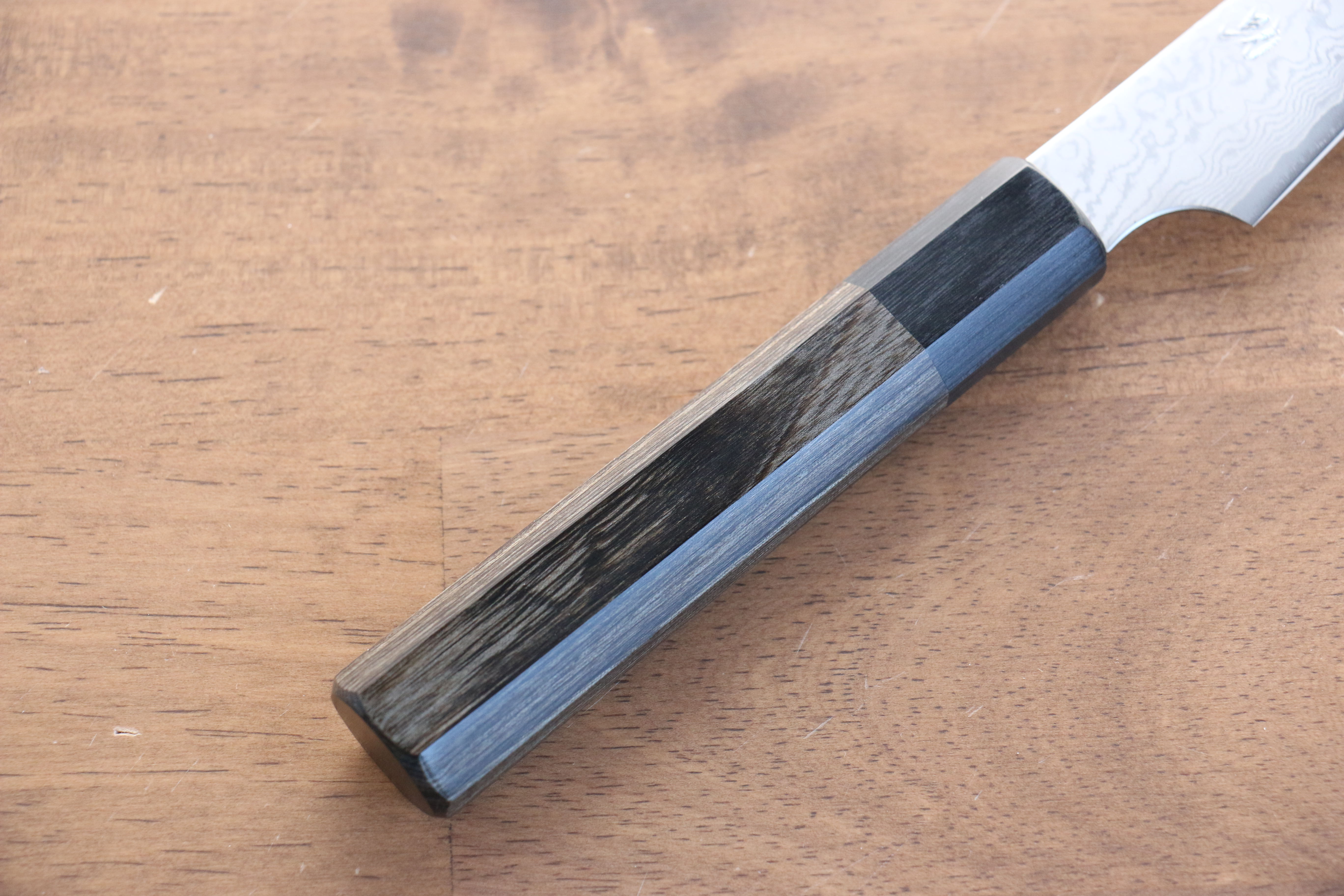 Premium Seisuke VG10 33-Layer Damascus Kiritsuke Petty Utility Knife 105mm - Gray Pakkawood Handle - Perfect for Sushi, Vegetables & Precision Kitchen Tasks