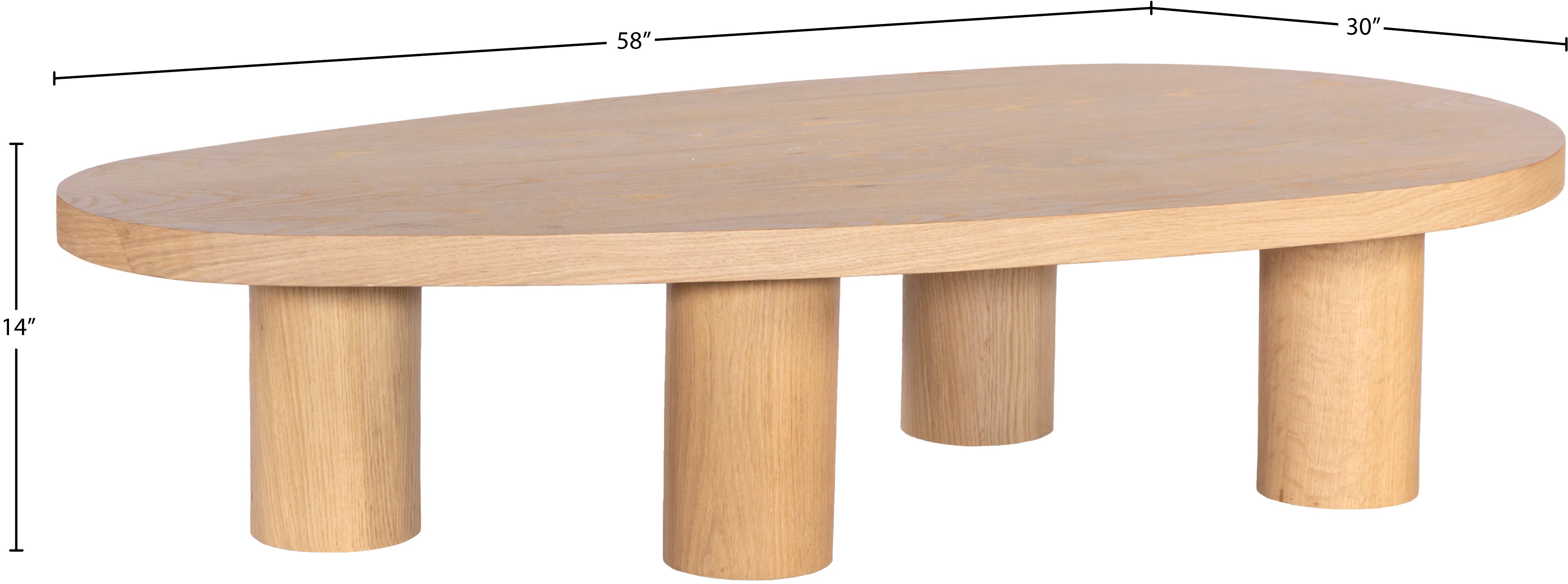 Beekman Solid Oak Coffee Table - Modern Farmhouse Style Living Room Center Table for Home Decor