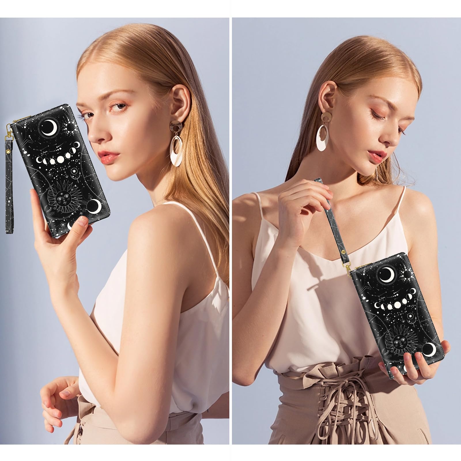 Nipichsha Women's RFID Blocking Wristlet Wallet - Large Card Clutch Purse with Phone Holder | Stylish Ladies Wallet for Everyday Use, Travel & Shopping