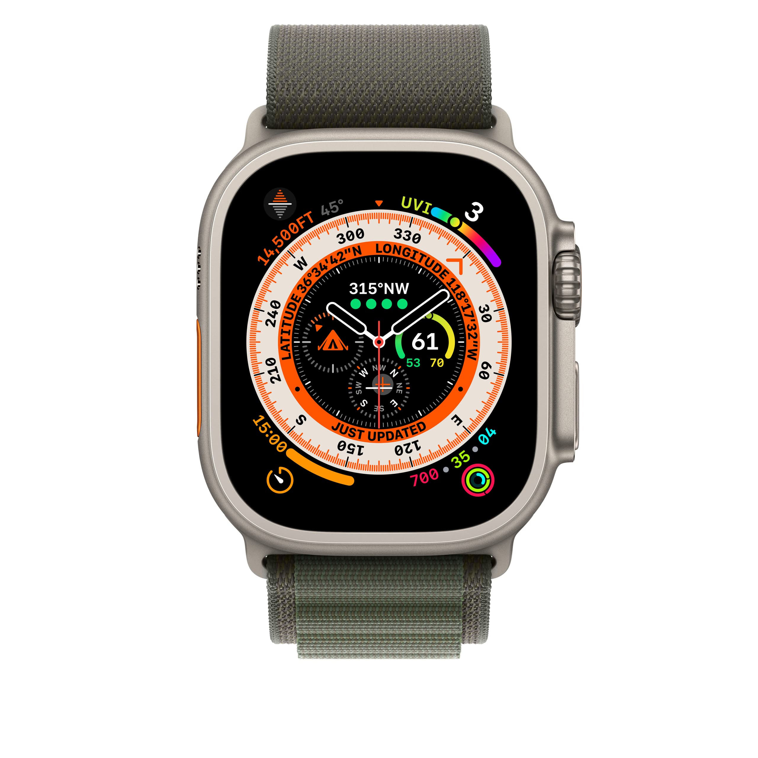 Apple Watch Band 49mm Alpine Loop - Large Size, Green Sport Strap for Apple Watch Series 8/7/SE - Perfect for Hiking, Running & Outdoor Activities