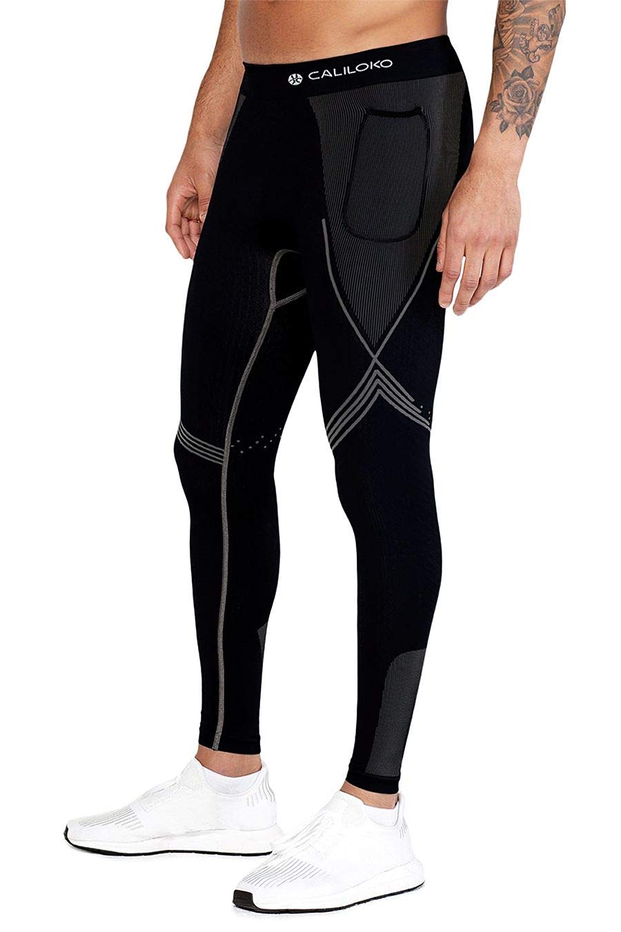 CALILOKO - Yosemite Compression Long Tights for Women - High Waist Workout Leggings with Pockets, UPF 50+ Sun Protection - Perfect for Running, Yoga & Outdoor Activities
