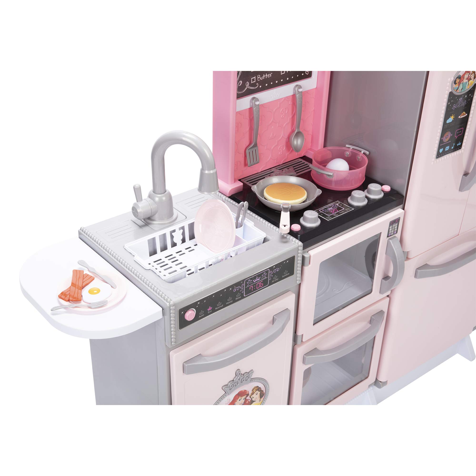 Disney Princess Style Gourmet Smart Kitchen Playset with Lights & Sounds - 20+ Accessories for Kids, Pink | Pretend Play Cooking Toy for Girls Ages 3-6 | Birthday Gift Idea & Interactive Role Play Kitchen Set