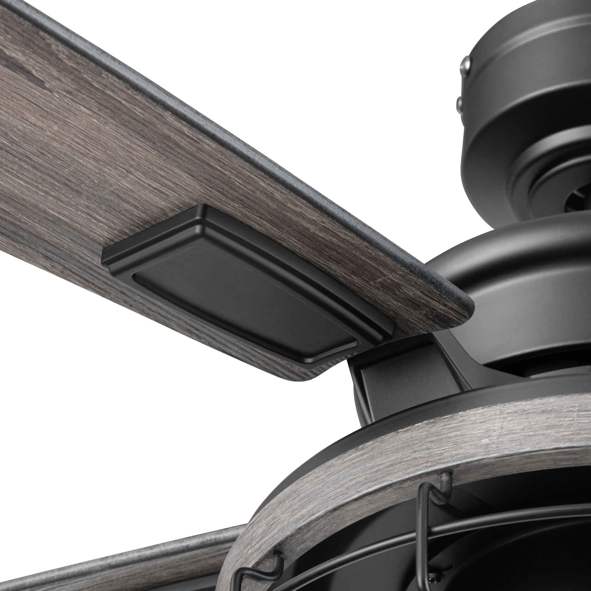 52 Inch Honeywell Carnegie Matte Black Ceiling Fan with Gray Cage Light & Remote Control - Perfect for Living Room, Bedroom, and Outdoor Covered Patio