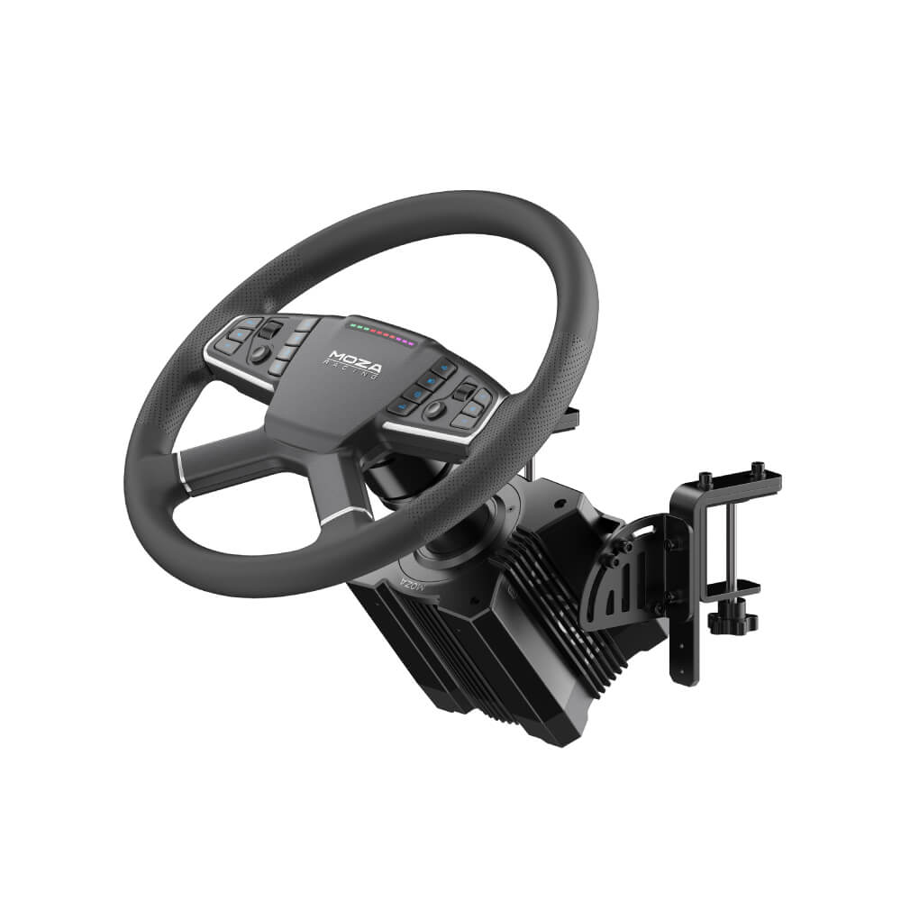 MOZA Racing Steering Wheel Clamp - Universal Truck Wheel Mount for Sim Racing & Gaming - Perfect for Logitech, Thrustmaster & Fanatec Wheels - Durable & Adjustable Design for Realistic Driving Experience