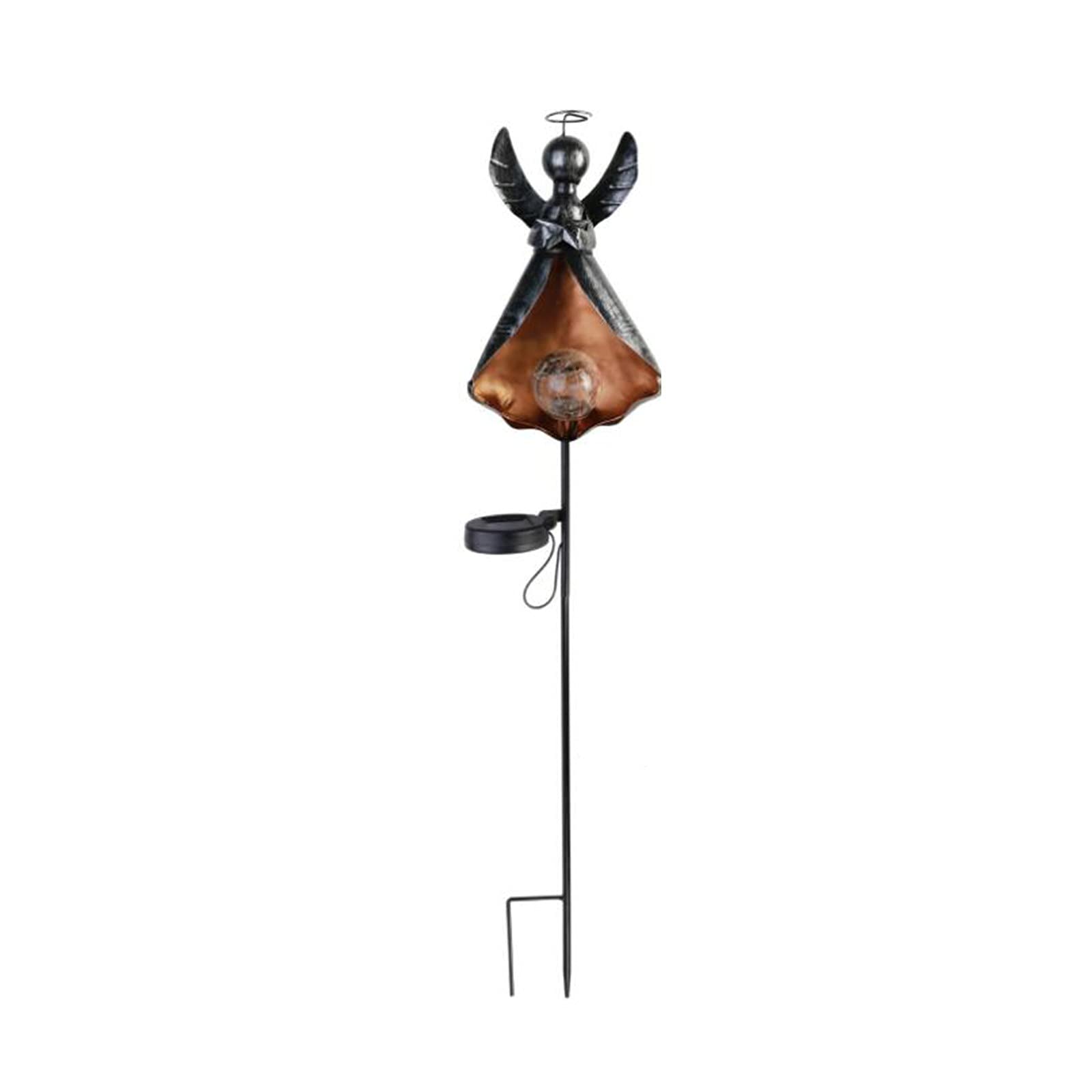 Solar Powered Metal Flickering Flame Lights - Waterproof Outdoor Garden Decoration for Patio, Yard, Pathway (Set of 6) | Perfect for Halloween, Christmas, and Landscape Lighting