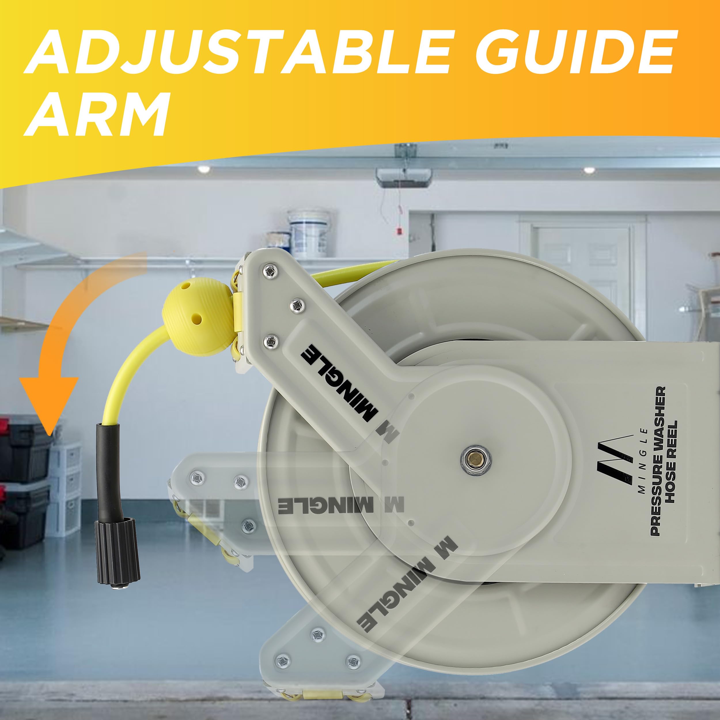 **M MINGLE Retractable Pressure Washer Hose Reel - 1/4