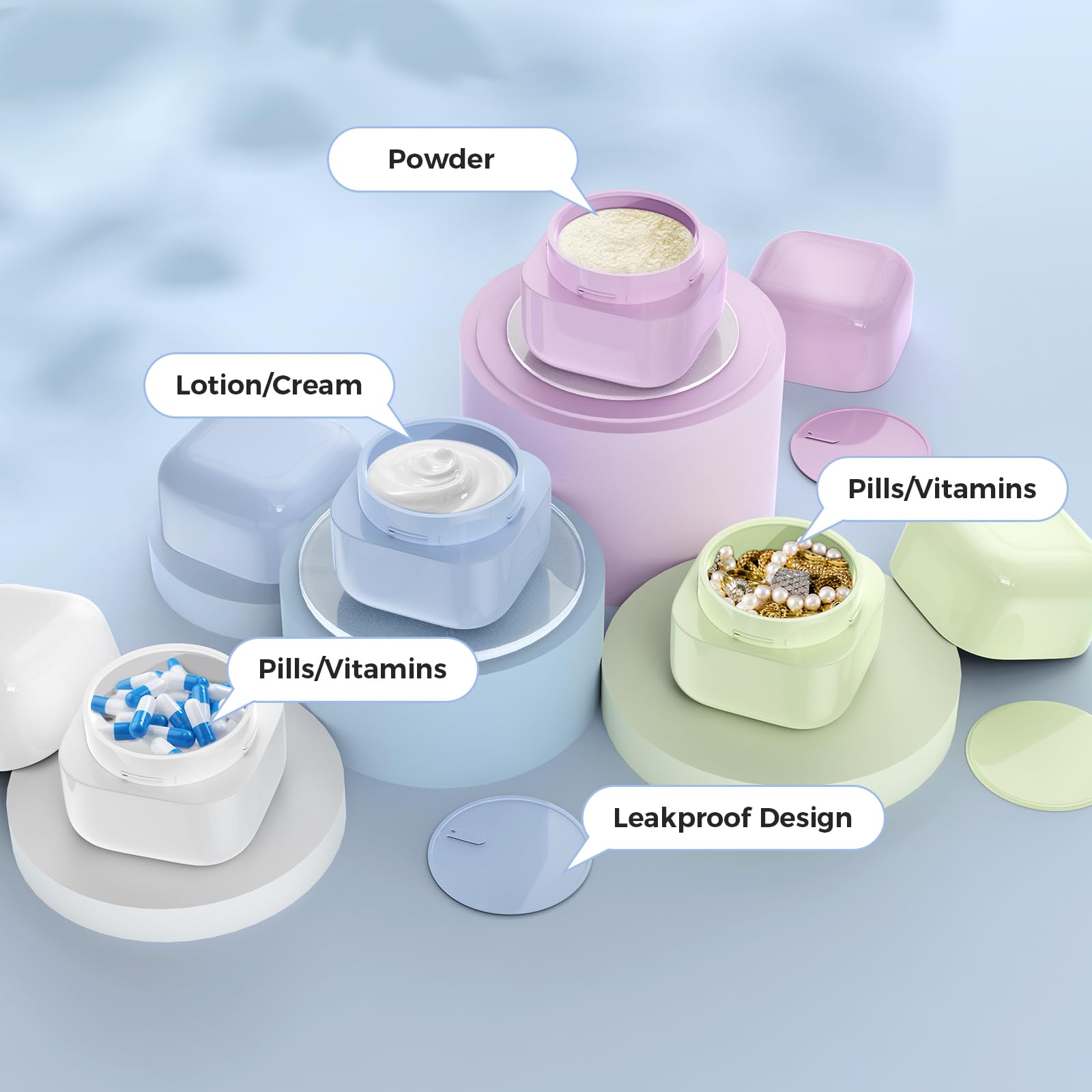 TSA Approved 1.7oz Travel Size Containers - Leak-Proof Toiletry Bottles for Shampoo, Lotion & Cosmetics | Perfect for Airplane Carry-On & Vacation Essentials