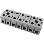 Heavy Duty 6 Position Terminal Block 12.07mm Screw Mount 50A - 5 Pack for Industrial Electrical Wiring, Control Panels, and Power Distribution Systems