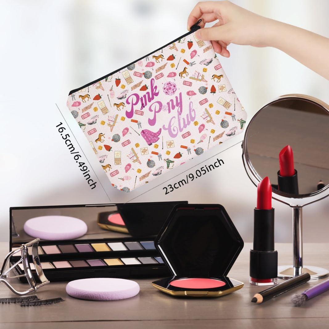 WCGXKO Pink Makeup Bag for Music Lovers - Midwest Princess Gift for Singer Fans, Travel Cosmetic Pouch (Pink) - Perfect for Concerts, Travel & Daily Makeup Organization