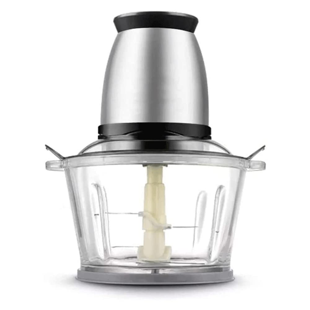 HAOSIZHEYU 300W Electric Food Chopper & Meat Grinder - 14-Cup Capacity, 2L Glass Bowl, 4 Sharp Blades, 2 Speed Settings for Meat, Vegetables, Fruits, Nuts - Perfect for Meal Prep, Smoothies, Baby Food & Home Cooking