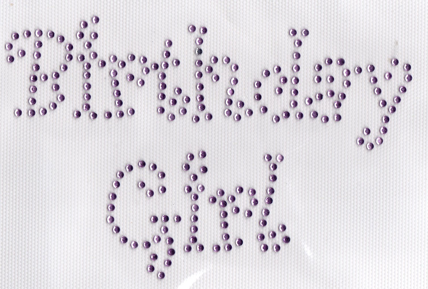 Birthday Girl Iron On Hot Fix Rhinestone Transfer - Light Pink | DIY Rhinestone Decals for T-Shirts, Hats & Bags | Perfect for Birthday Parties & Celebrations