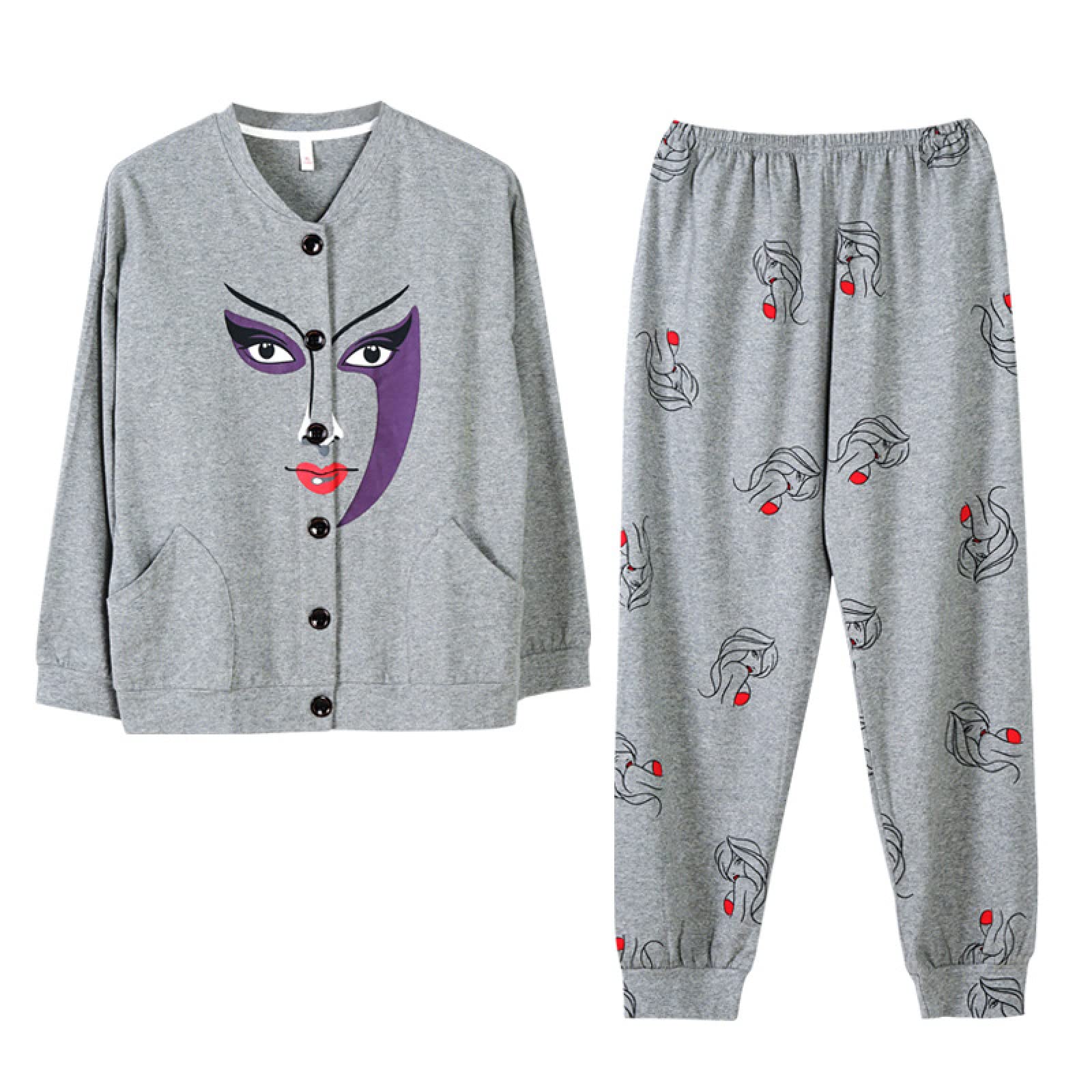 Women's Long Sleeve Pajama Set - Soft Skin-Friendly Sleepwear & Lounge Wear for Home Comfort | Cozy Nightwear for Relaxing, Sleeping & Lounging