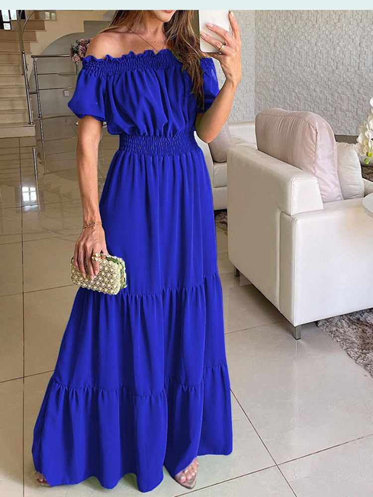 Boho Summer Dress for Women - Flowy Solid Color Maxi Dress | Beach, Vacation & Casual Outfit