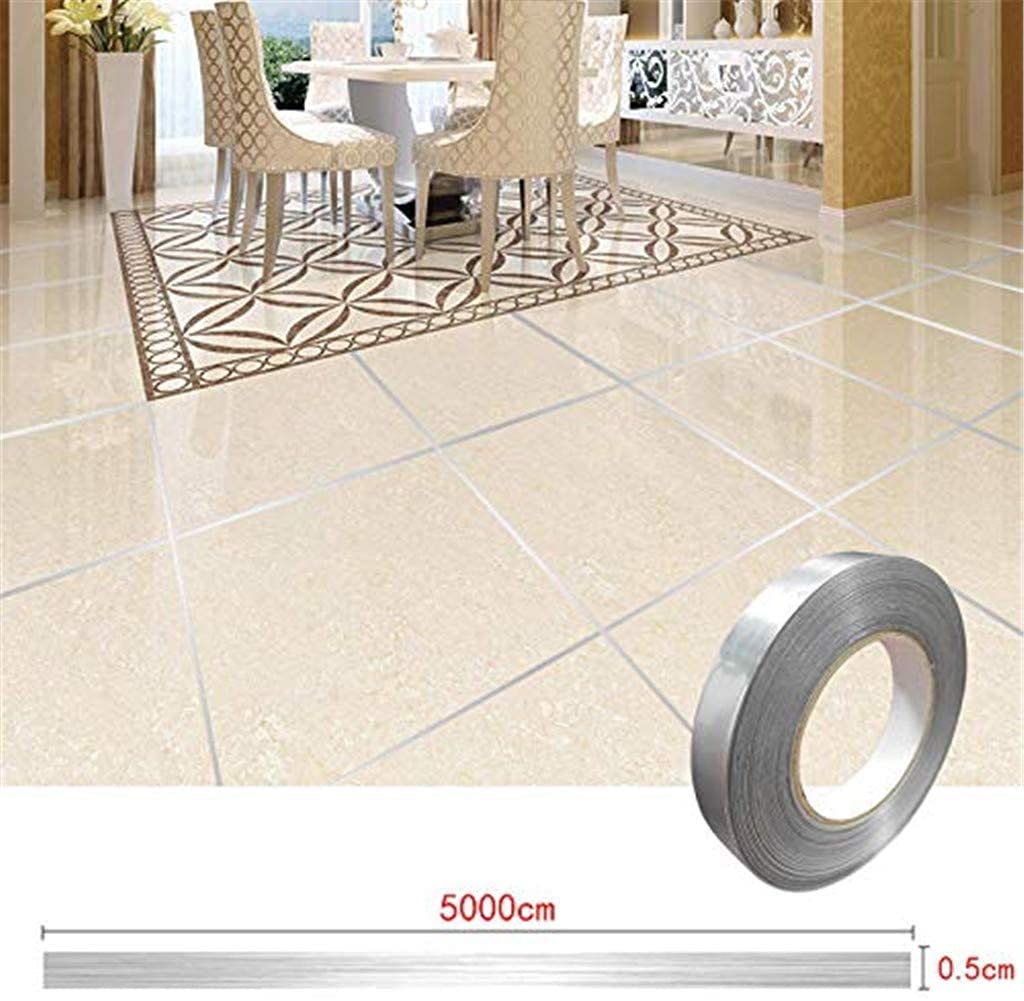 Premium Self-Adhesive Ceramic Tile Gap Sealing Tape - 50M Gold Foil Strip for Floor & Wall Tiles | Waterproof, Durable Gap Filler for Bathroom, Kitchen & Shower Renovations