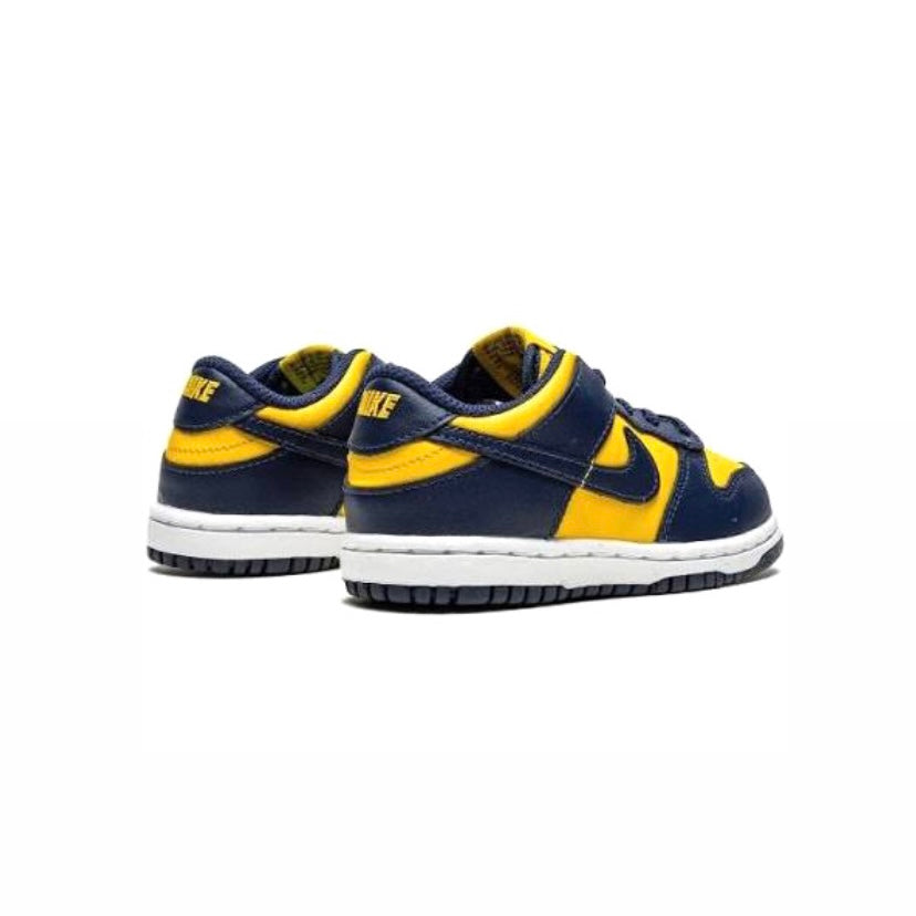 Nike Toddler Dunk Low Sneakers - Michigan Colorway 2021 Edition - Comfortable & Stylish Shoes for Boys & Girls - Perfect for Casual Wear, Playdates & School Activities