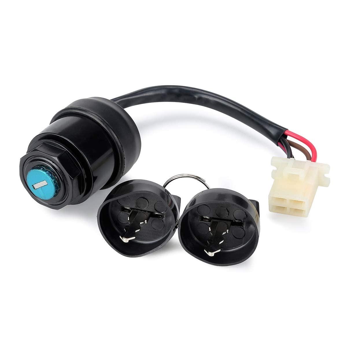 Yamaha G14 G&E Golf Cart 4-Pin Ignition Key Switch with Wiring Harness - Replacement Part for Golf Cart Accessories | Perfect for Golf Cart Repair & Maintenance