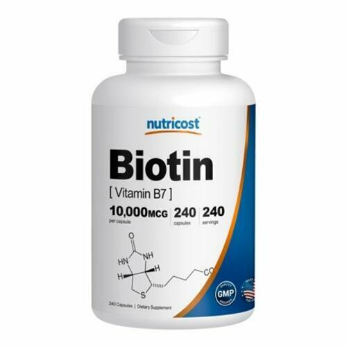 Nutricost Biotin (Vitamin B7) 10,000mcg (10mg) Supplement - 240 Capsules for Hair, Skin & Nails Support - Expires 11/25 - Vegan & Non-GMO - Promotes Healthy Hair Growth & Strong Nails