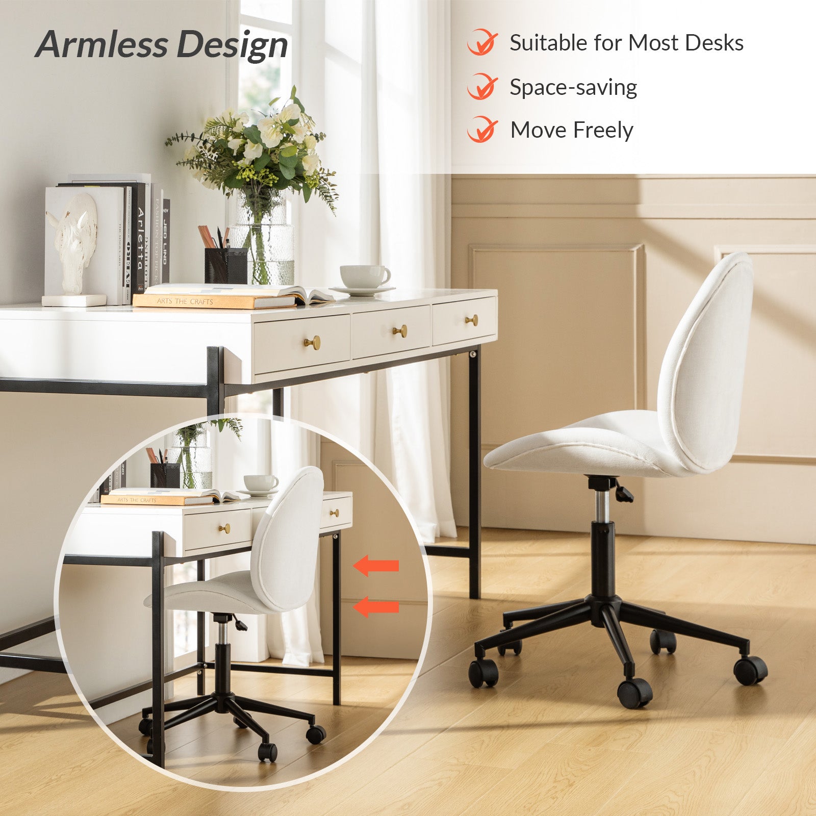 Isabel 360 Degree Swivel Office Chair with Lumbar Support - Ergonomic Mesh Computer Desk Chair for Home & Office Workspace - Adjustable Height Rolling Task Chair for Long Hours Sitting