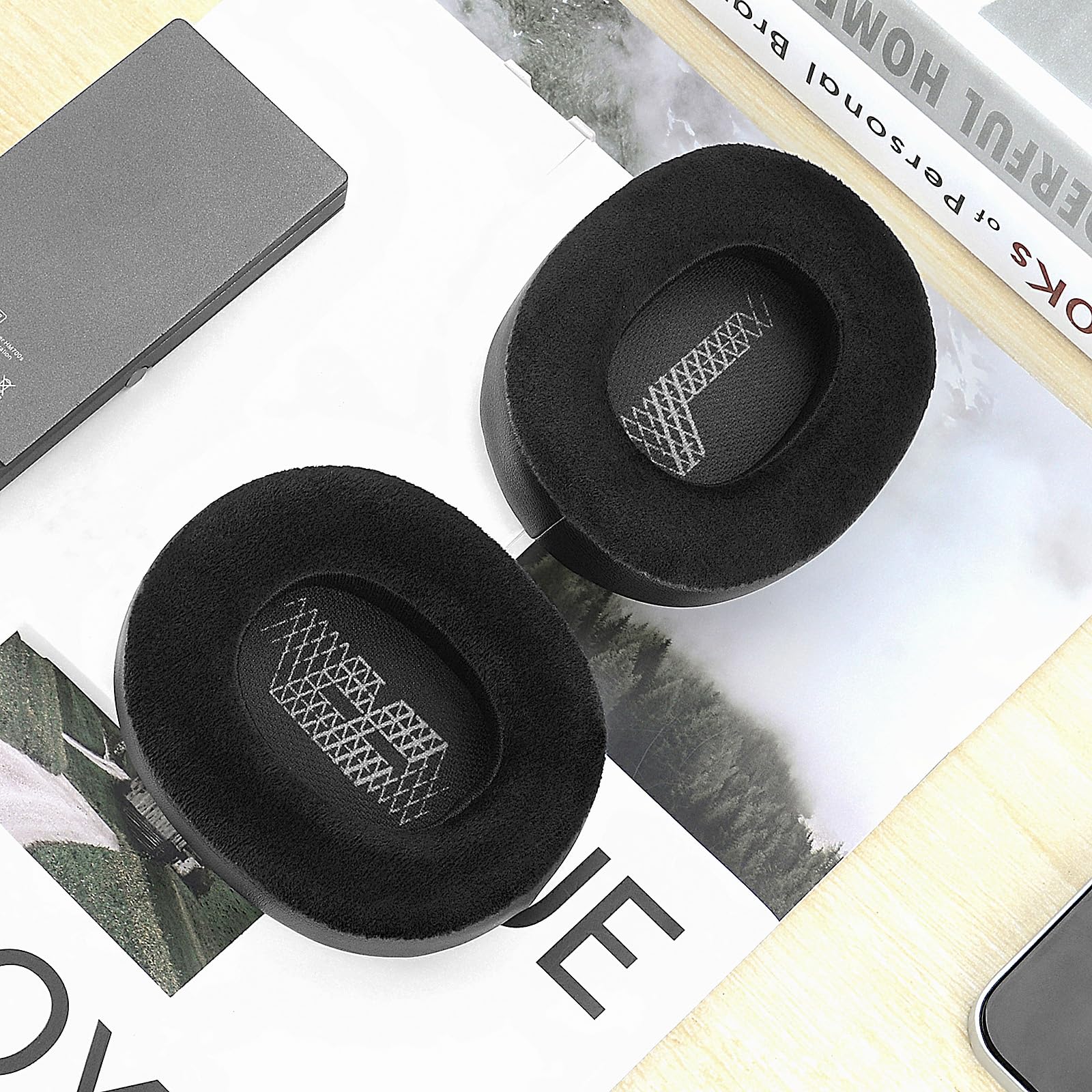 Premium Replacement Ear Pads for JBL E65BTNC, Duet NC, Live 650BTNC/660BTNC Headphones - Soft Velour Cushions (Black) - Comfortable Noise Isolation for Work, Travel & Gaming