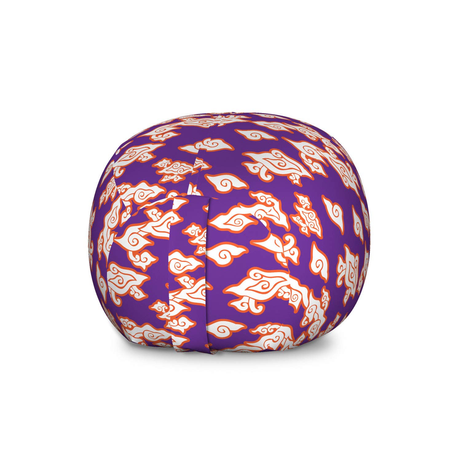 Ambesonne Large Toy Storage Bag Chair - Bohemian Batik Design with Abstract Swirls, Washable Stuffed Animal Organizer for Kids Room, Living Room & Nursery (Vermilion Purple) - Perfect for Playroom Organization & Home Decor