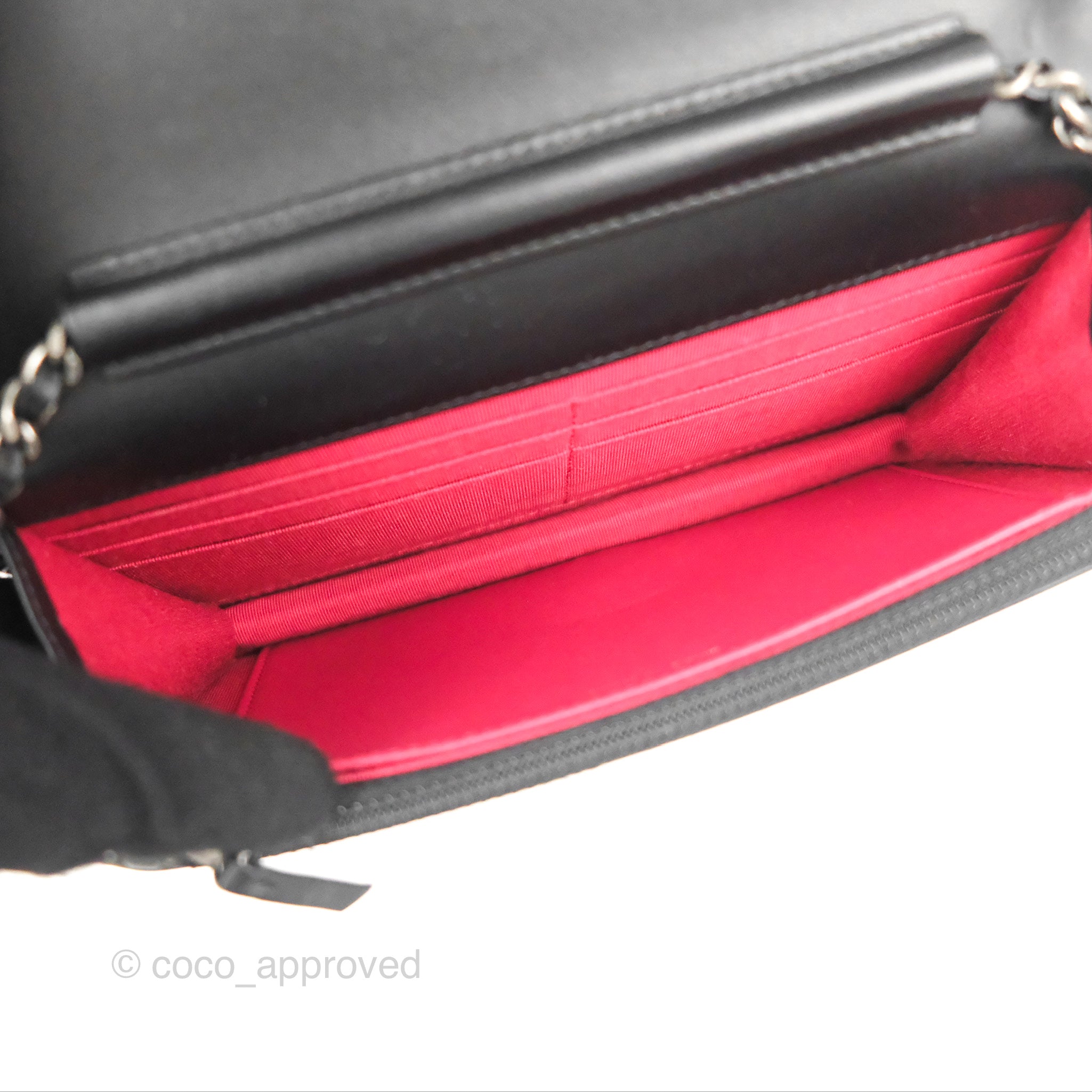 Chanel Chevron Wallet on Chain WOC Black Calfskin Gold Hardware - Luxury Crossbody Bag for Women, Perfect for Evening Events & Daily Use