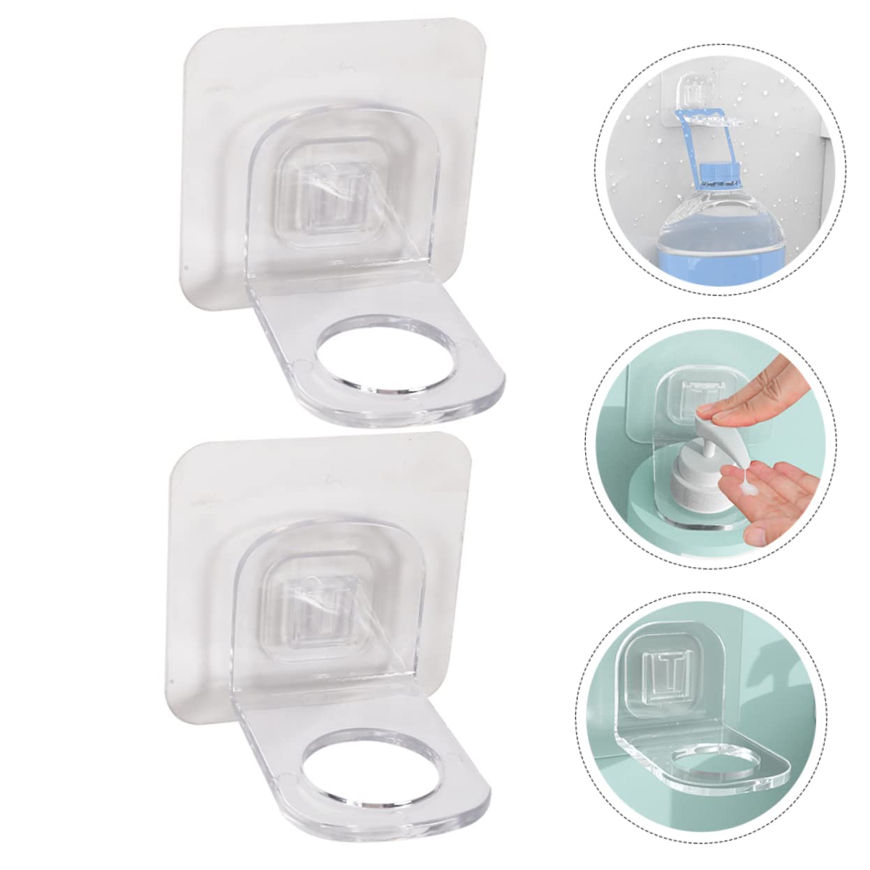 2-Pack Cabilock Wall Mounted Shampoo & Shower Gel Holders - Anti-Falling Bathroom Storage Brackets for Shampoo Bottles, Conditioners & Toiletries - Perfect for Showers, Bathrooms & Small Space Organization