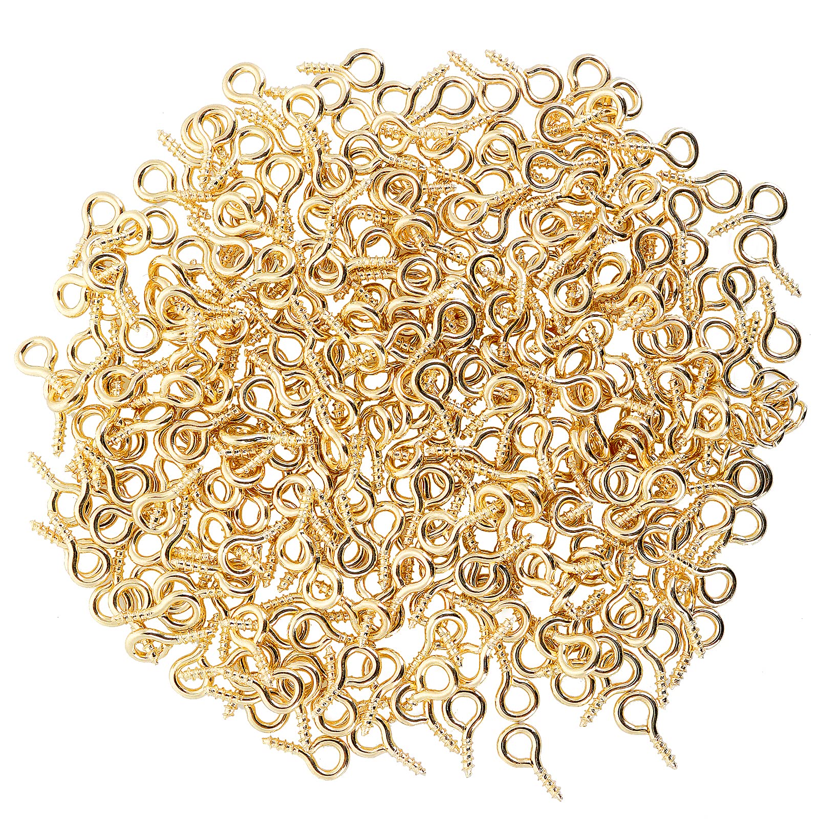 300PCS Gold Tone Jewelry Making Mini Eye Pins & Hooks - DIY Earring, Necklace, Bracelet Clasps & Screws for Beading, Crafting & Jewelry Repair