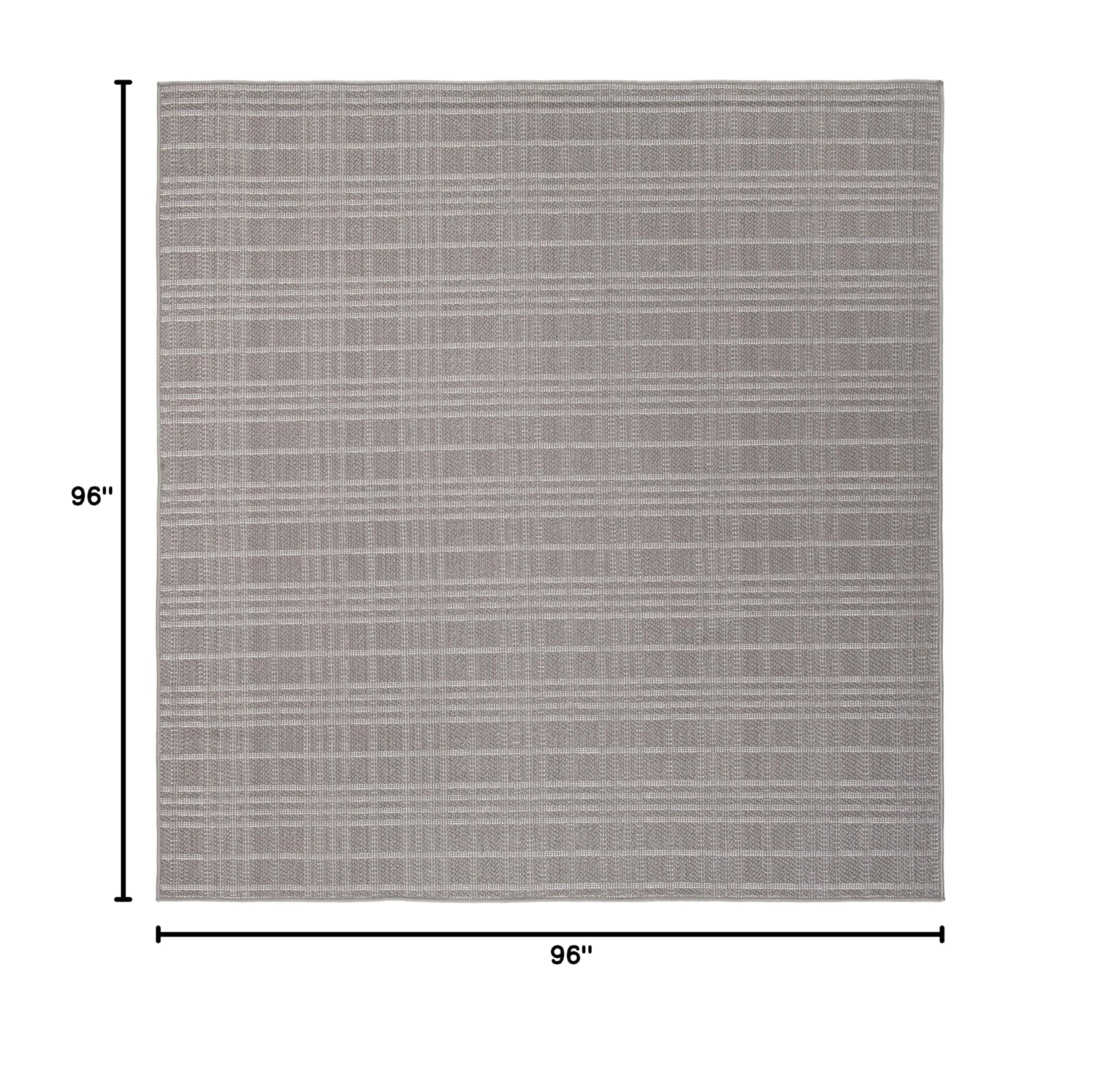 SAFAVIEH Bermuda Collection 8' x 8' Square Grey Indoor Outdoor Area Rug - Non-Shedding, Machine Washable, Easy Care - Perfect for Patio, Backyard, Mudroom, Living Room & Bedroom (BMU802F)