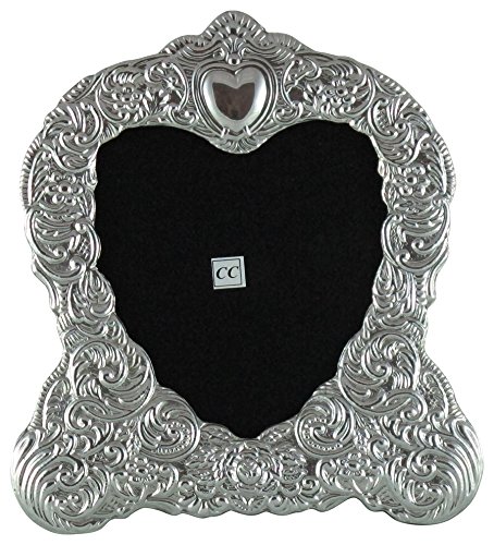 Sofia's Findings Sterling Silver Heart Picture Frame 5x5 - Elegant Photo Display for Weddings, Anniversaries & Home Decor