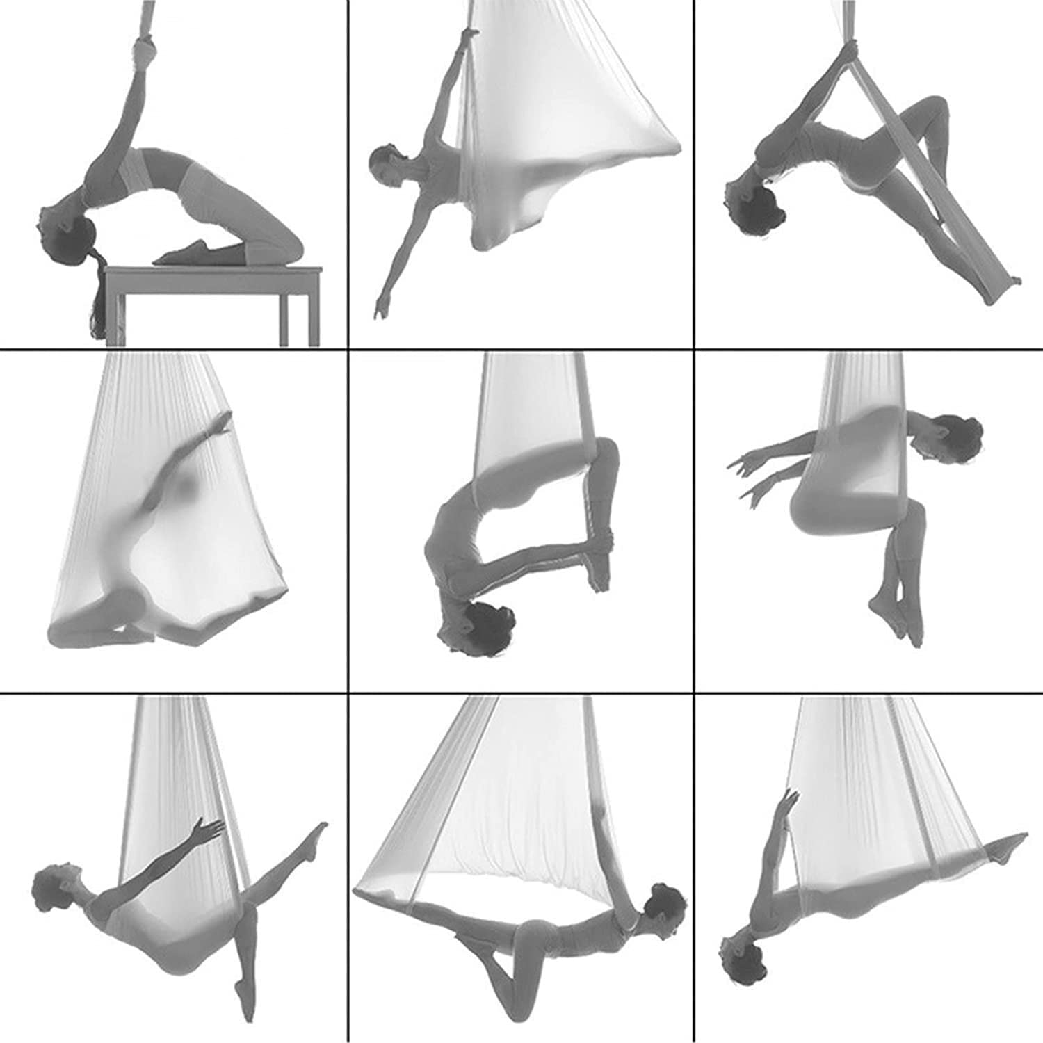 LJYT Anti-Gravity Yoga Swing Set - Skin-Friendly & Adjustable Yoga Hammock for Home & Gym - Perfect for Aerial Yoga, Inversion Therapy & Relaxation