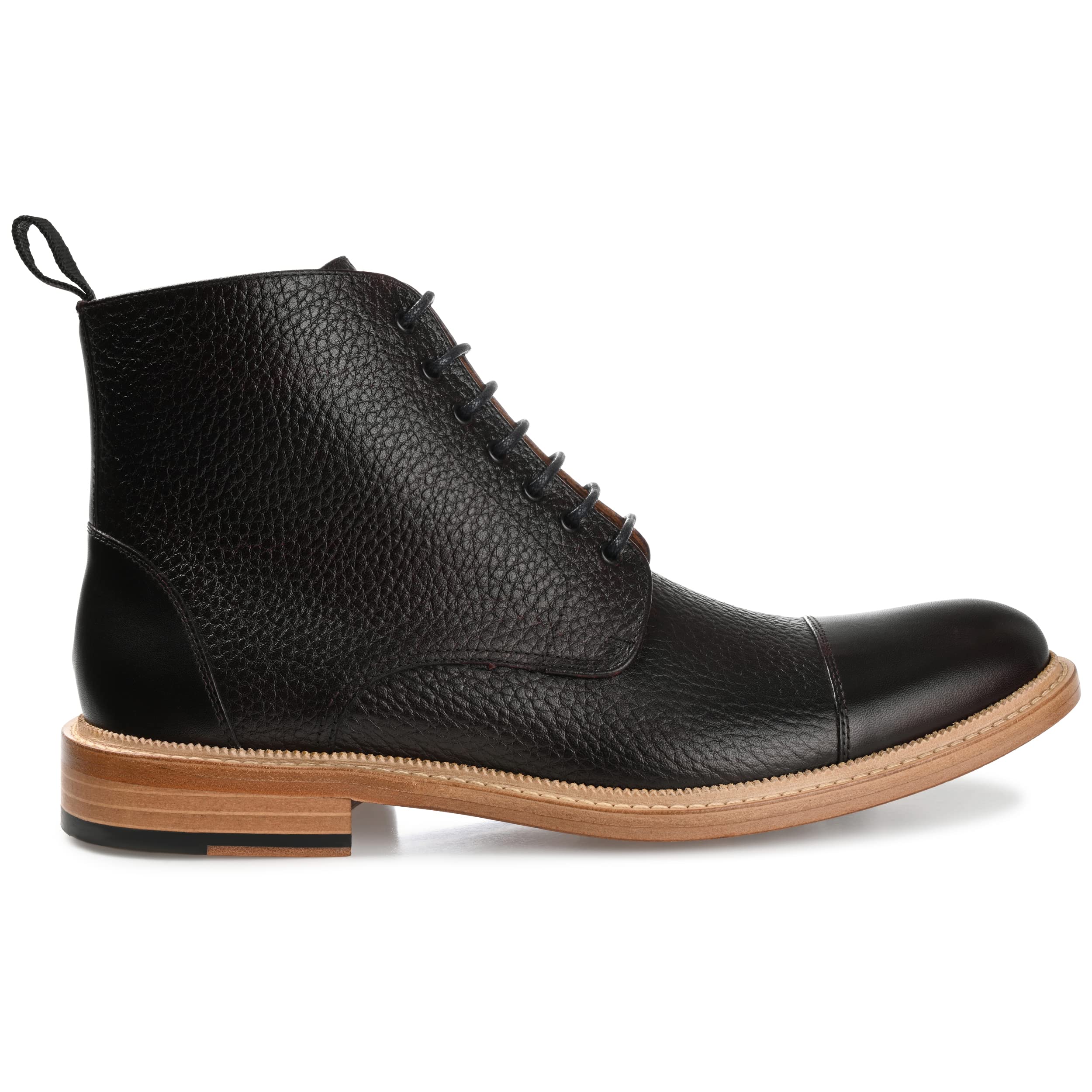 TAFT Rome Full-Grain Leather Men's Cap Toe Dress Boots - Premium Formal & Business Shoes for Office, Weddings & Special Occasions