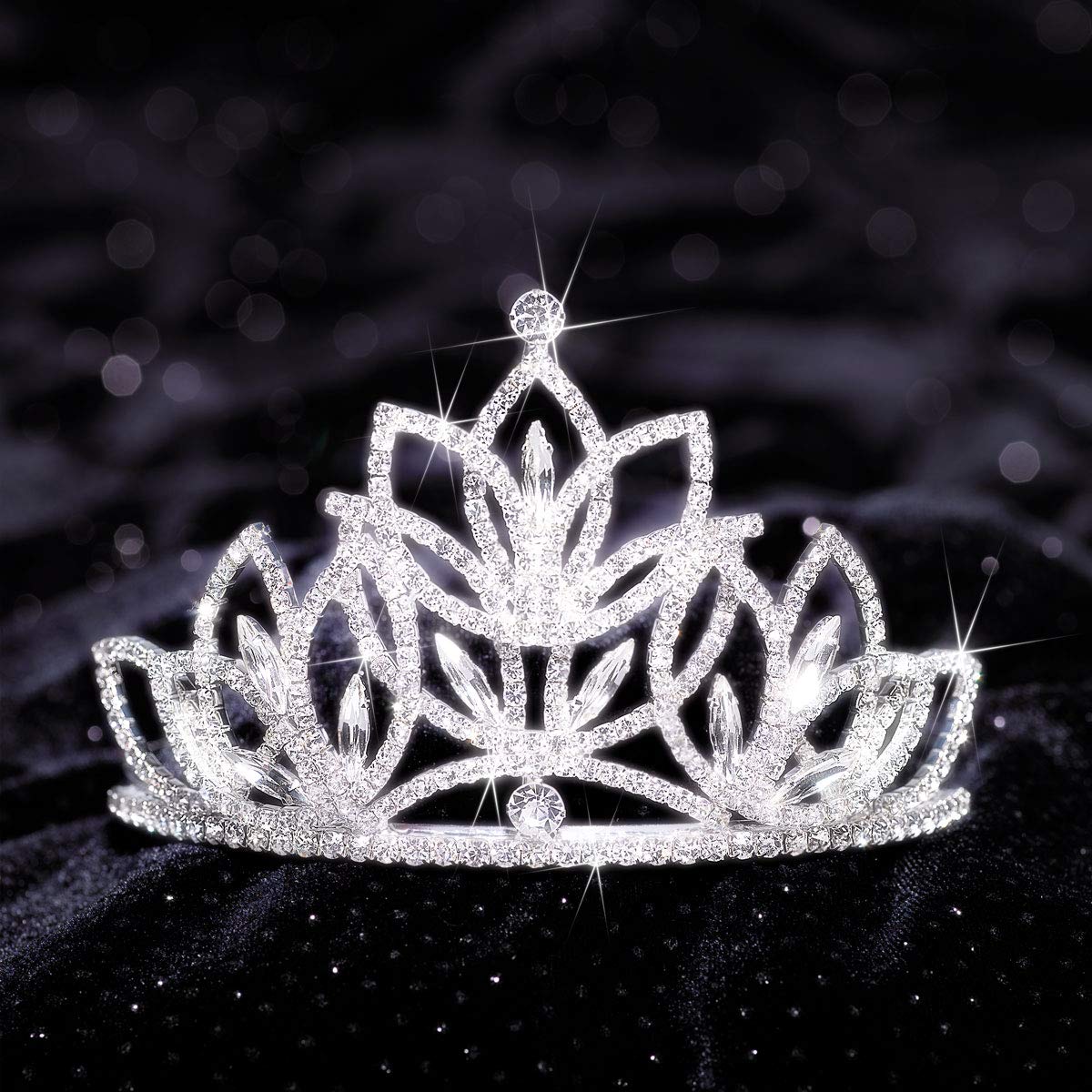 Prom Royalty Set - Sparkling Rhinestone Tiara & King Crown with Sashes & Buttons for Homecoming, Prom Night & Special Events