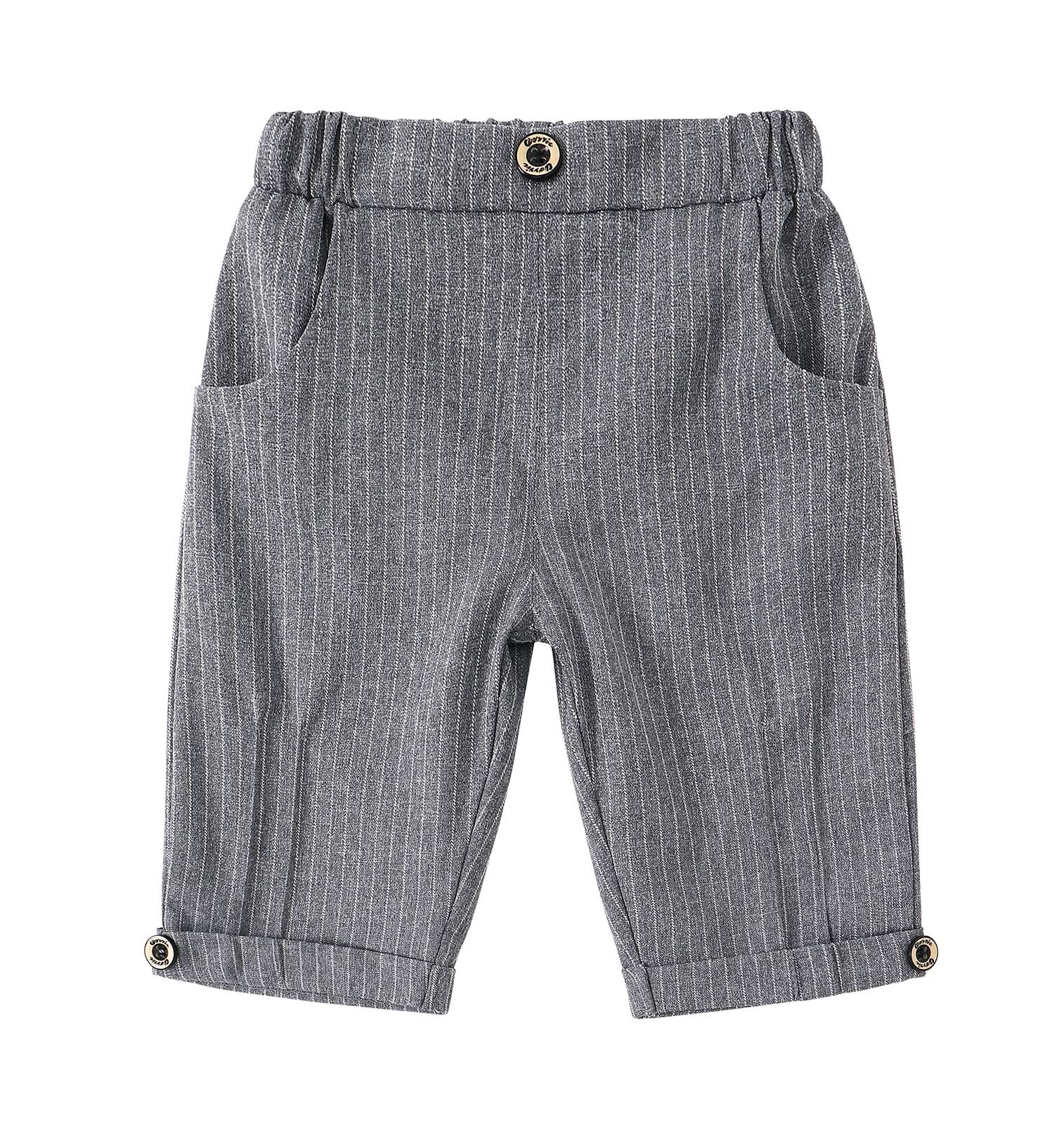 HenzWorld Baby Boys Formal Suit Set - Gentleman Outfits for Kids Wedding, Birthday Party & Special Occasions | Stylish Shirt & Shorts Outfit for Toddler Boys