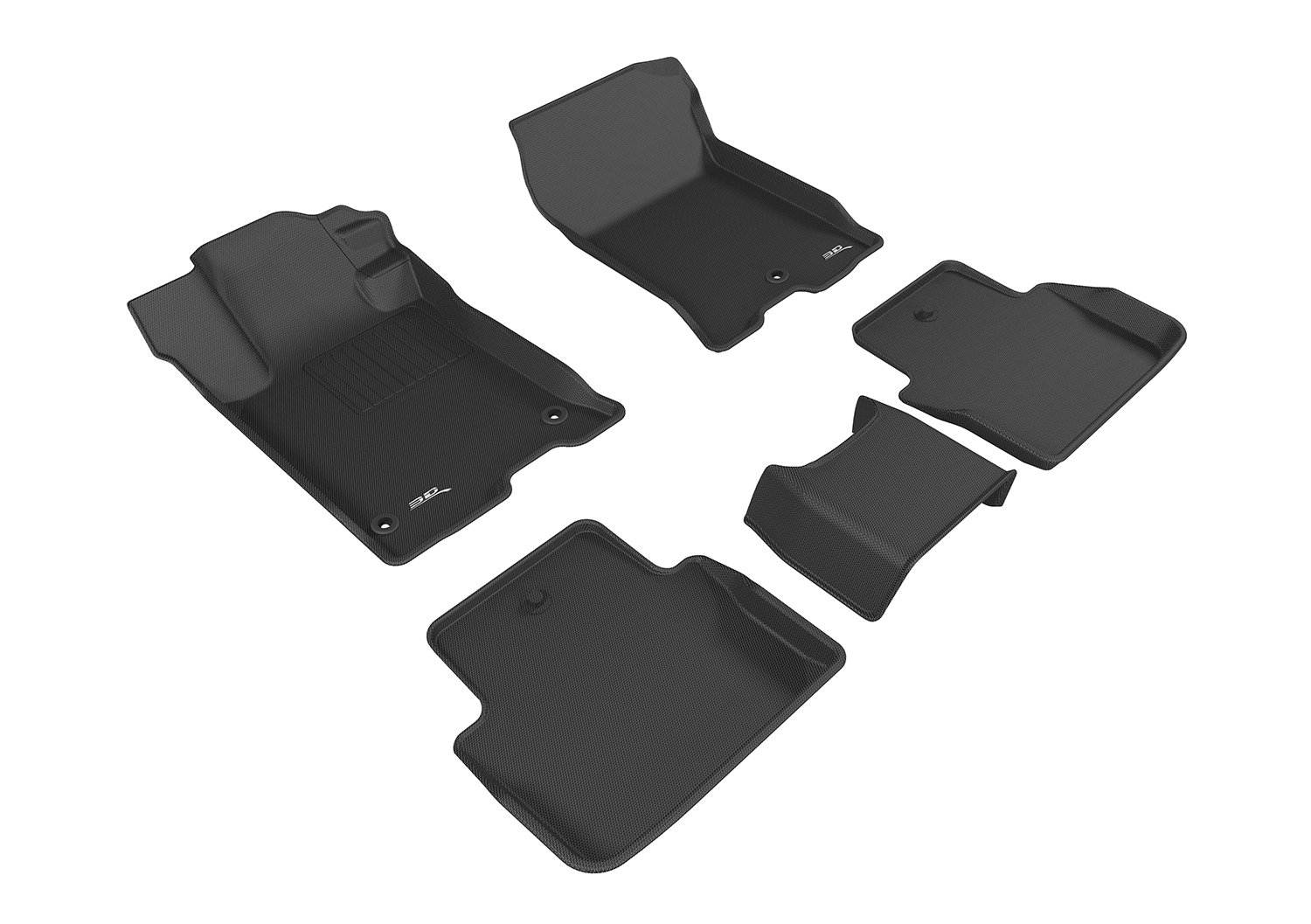 3D MAXpider Custom Fit All-Weather Car Floor Mats for Acura TLX FWD 2015-2020 - Kagu Series (1st & 2nd Row, Black) - L1AC00901509 - Perfect for Winter Protection & Daily Commuting