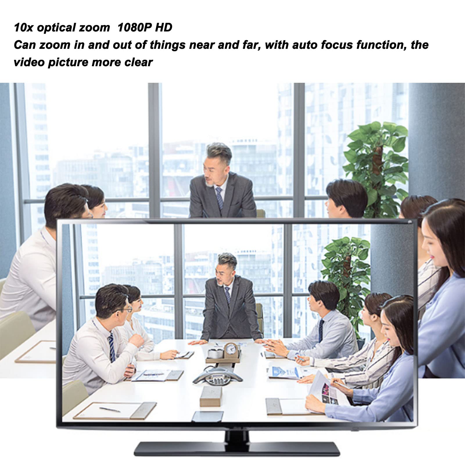 PTZ Camera with Full HD 1080P, 207MP & 10X Optical Zoom - USB Video Conference Webcam for Business Meetings, Worship Live Streaming, Online Education & Remote Work