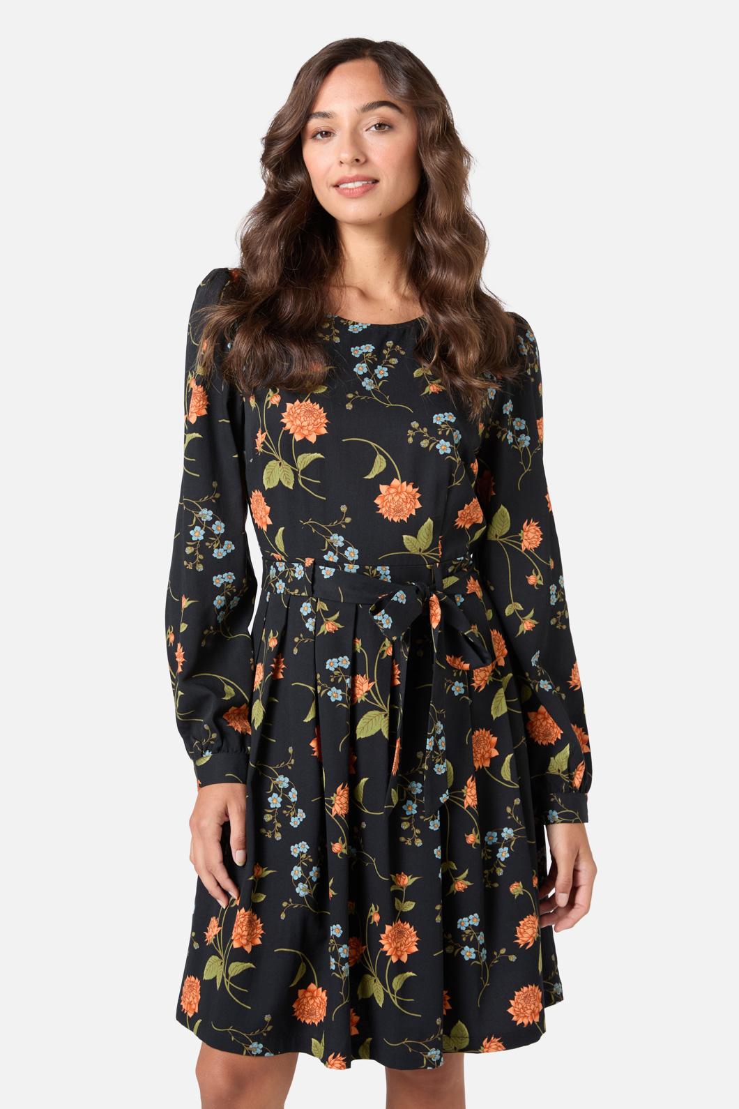 Esmerelda Floral Mini Dress - Women's Summer Short Sleeve Party Cocktail Dress for Beach Vacation & Date Night