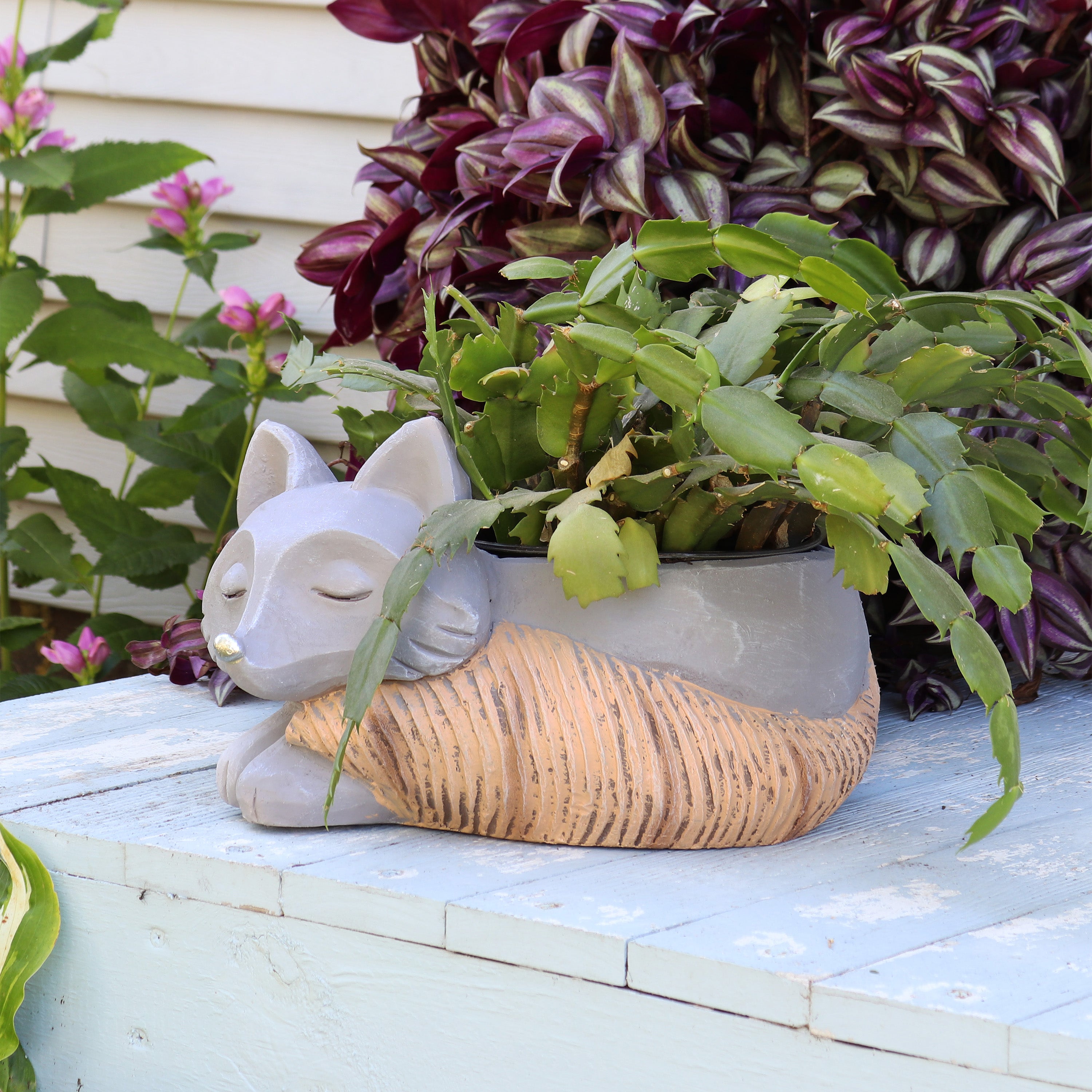 Sunnydaze Finley the Fox Indoor Planter Statue - 8
