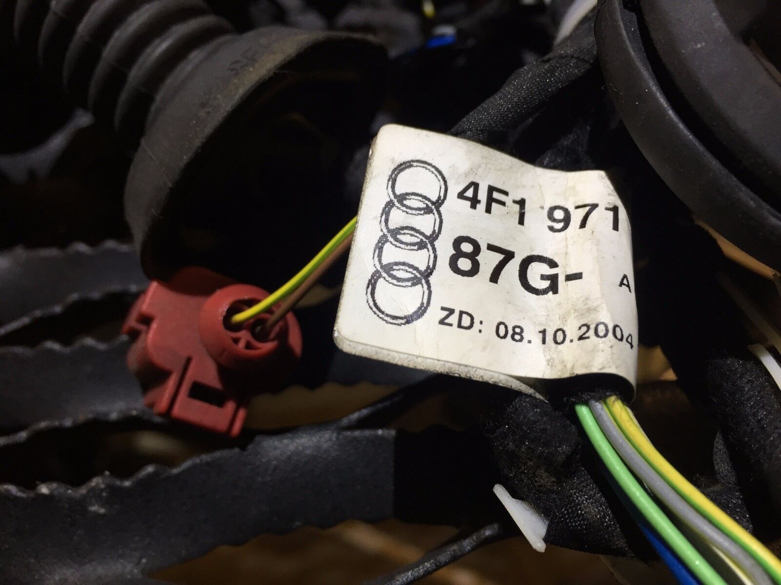 05-08 Audi A6 C6 Rear Door Wire Harness - Driver/Passenger Side OEM Replacement - Perfect for Electrical Repairs & DIY Car Maintenance