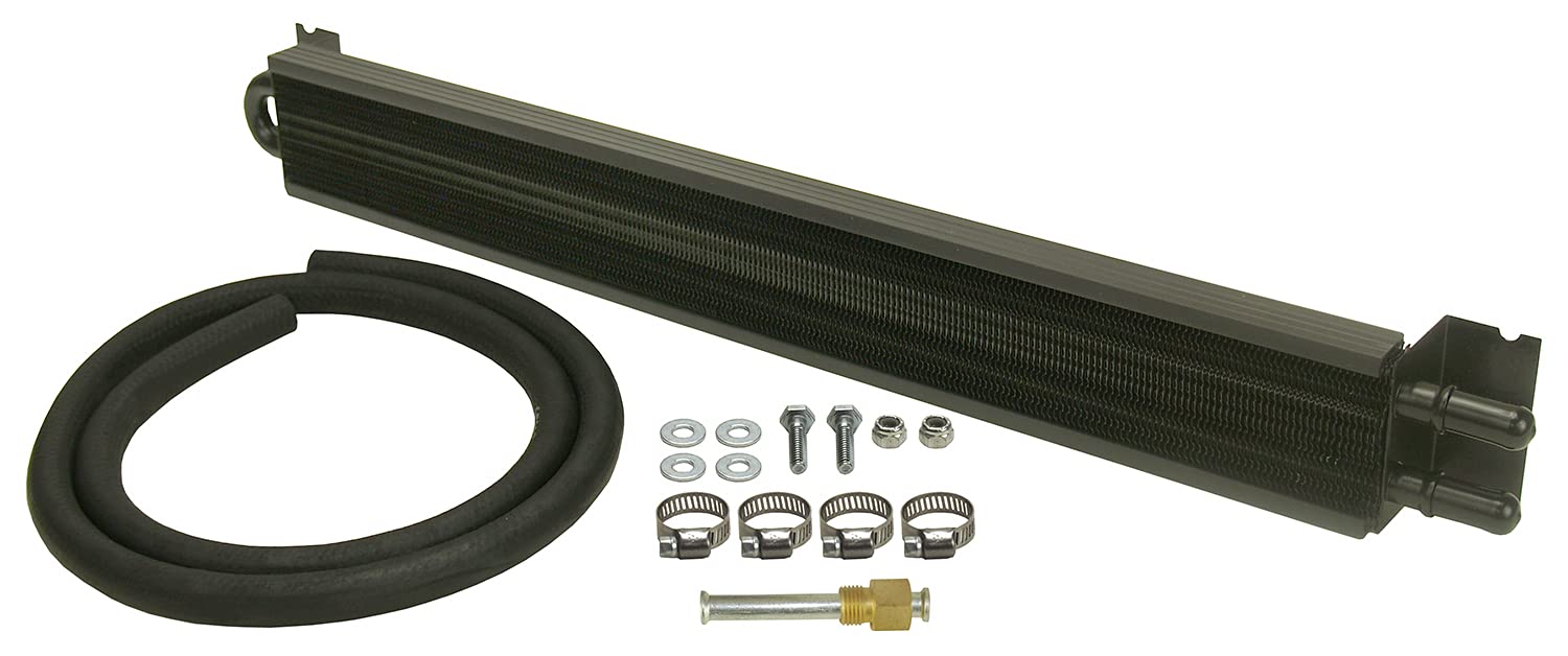 Derale 13224 Black Frame Rail Transmission Cooler - Heavy Duty Cooling for Trucks, SUVs & RVs - Perfect for Towing & Off-Road Adventures