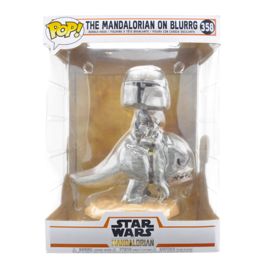Funko Pop! The Mandalorian on Blurrg Vinyl Figure - Star Wars Collectible Toy for Fans - Perfect for Display, Gifts, and Movie Memorabilia Collections