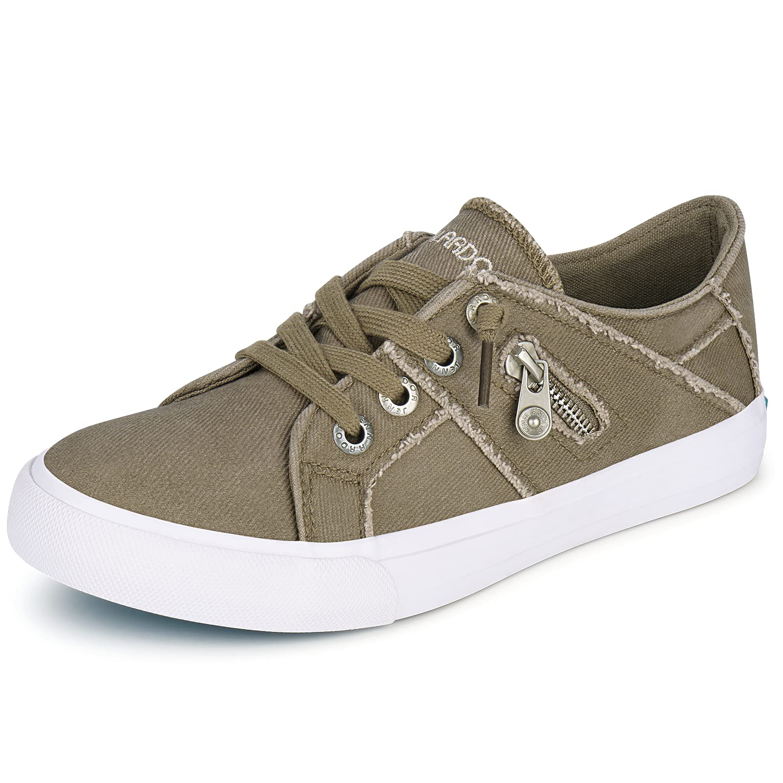 **JENN ARDOR Women's Low Top Slip-On Sneakers - Breathable Canvas Walking & Running Shoes with Lace-Up Design | Casual, Gym & Outdoor Comfort**