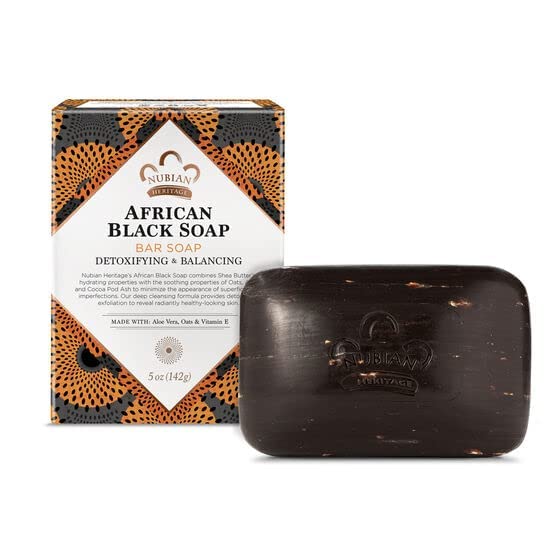 African Black Soap with Aloe Vera, 5 oz (2 Pack) - Natural Skin Cleansing Bar for Acne, Eczema & Dark Spots - Perfect for Daily Face & Body Wash
